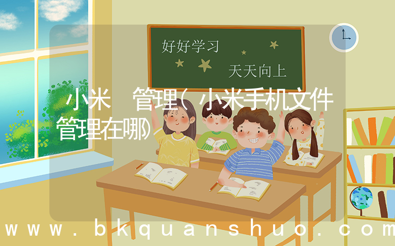 小米 管理(小米手机文件管理在哪)